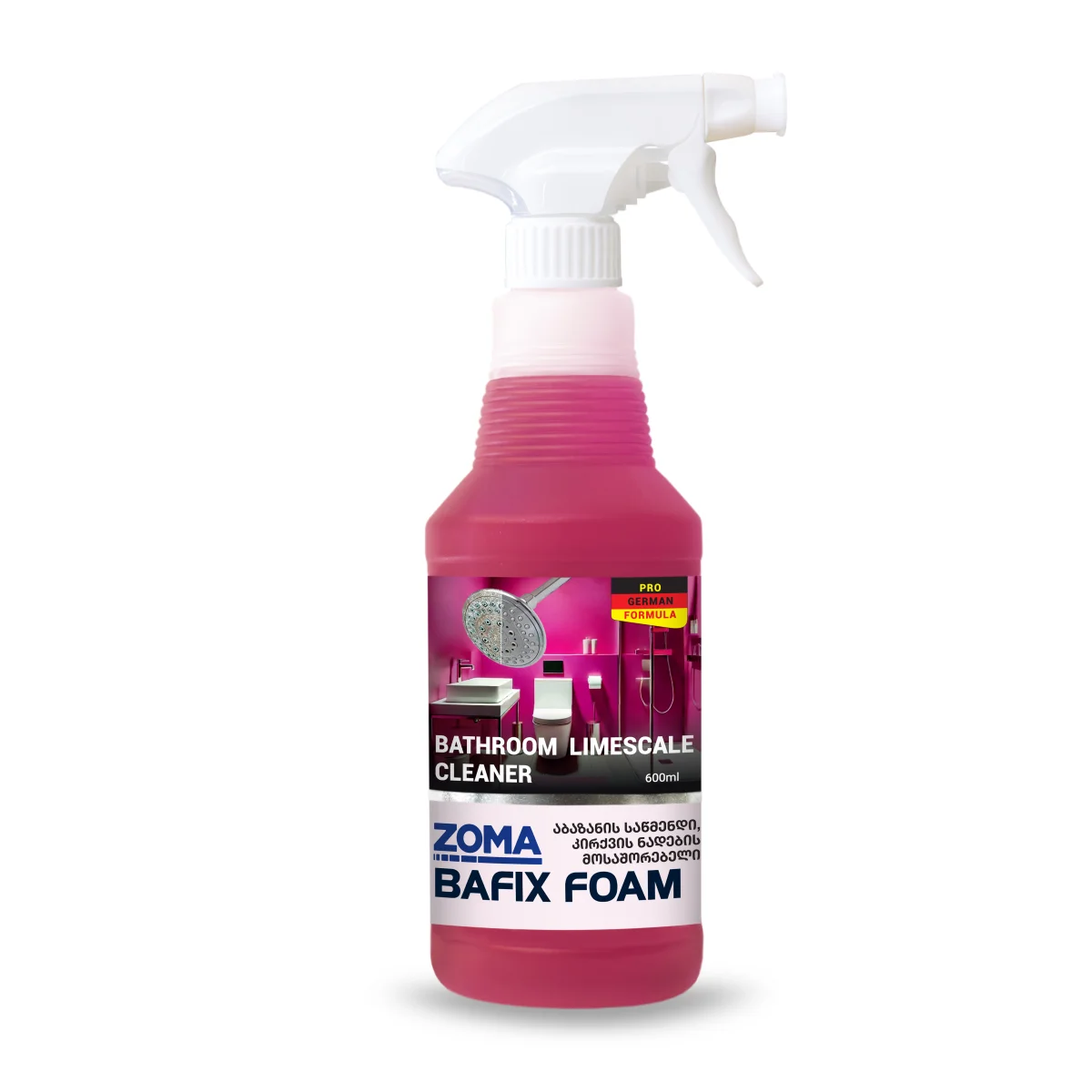 Zoma Bafix Foam - აბაზანის საწმენდი /კირქვის ნადების მოსაშორებელი 600მლ - ZomaR9HP